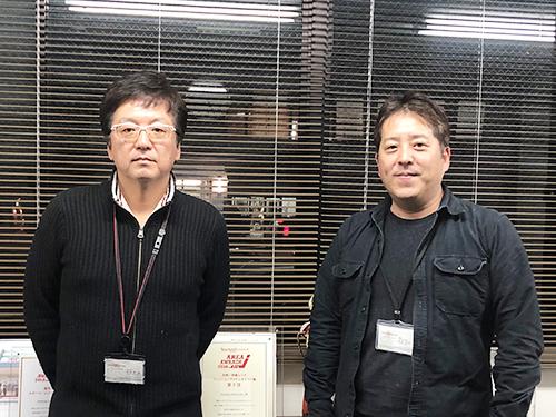 若松孝一郎社長（写真左）とＥＣ事業部・前田高志取締役